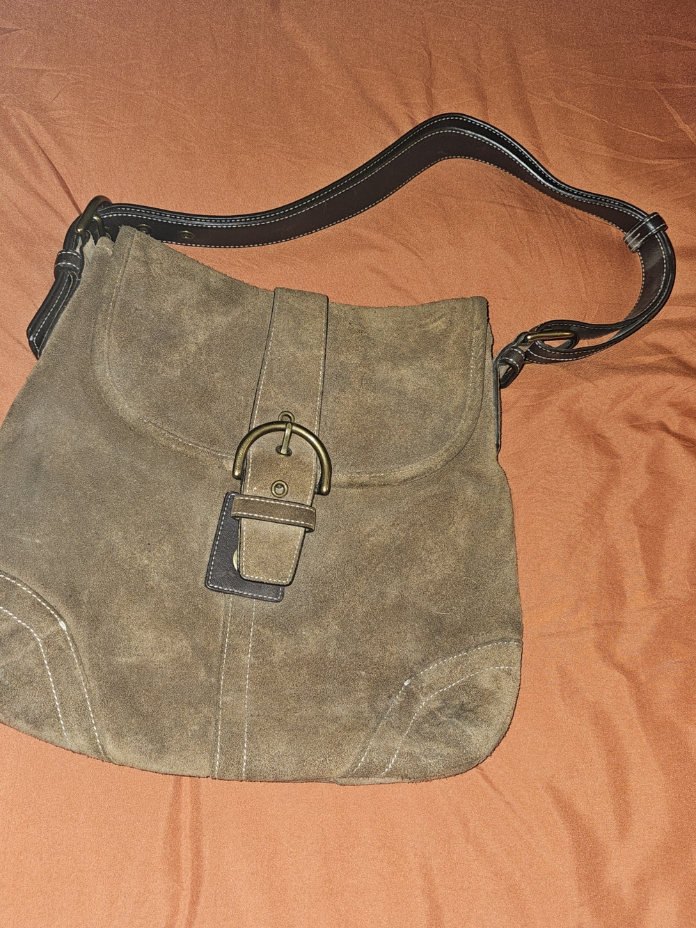 Vintage COACH Suede Shoulder Bag in Brown - Picture 2 of 5